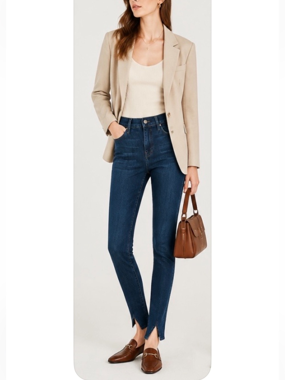 FRAME Denim Le Skinny De Jeanne Dark Wash Split Ankle Lauretta Distressed Sz 24